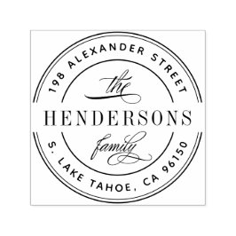 Rond logo familieleveradres  zelfinktende stempel