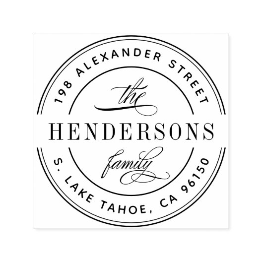 Rond logo familieleveradres  zelfinktende stempel (Design)