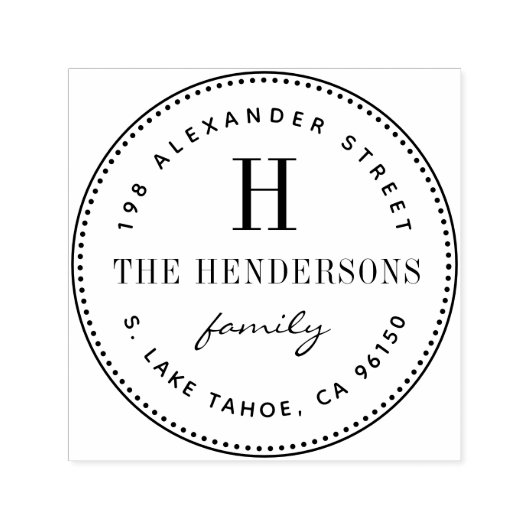 Rond logo familieleveradres zelfinktende stempel (Design)