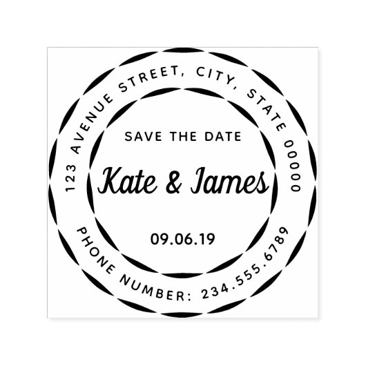 Rond logo naam retouradres sierlijk c  zelfinktende stempel (Design)