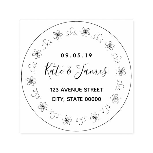 Rond logo naam retouradres sierlijk c  zelfinktende stempel (Design)