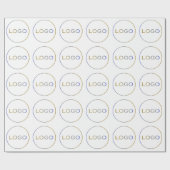 Rond Logo Zakelijk Bedrijf Eenvoudig Groot Wit Cadeaupapier (Vlak)