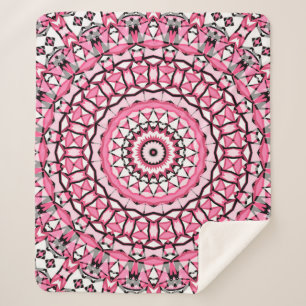 Rond mandala patroon in glazen vitrage mosai sherpa deken