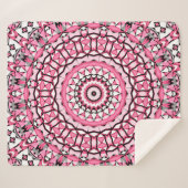 Rond mandala patroon in glazen vitrage mosai sherpa deken (Voorkant (horizontaal))