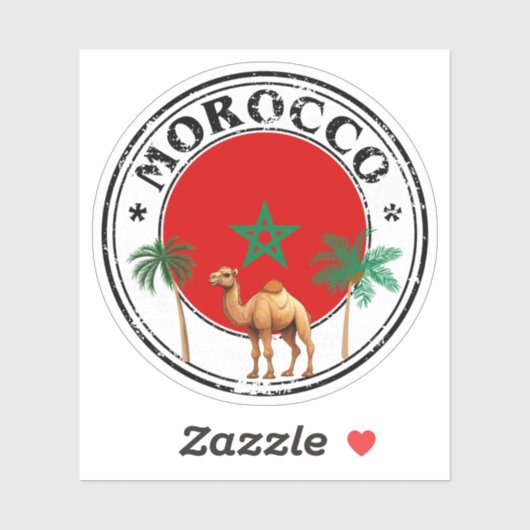 Rond Marokko Vlag Seal Sticker-Perfect Sticker (Vel)