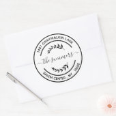 Rond Matig Adres van de Terugkeer Handgeschreven M Ronde Sticker (Envelop)