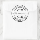 Rond Matig Adres van de Terugkeer Handgeschreven M Ronde Sticker (Tas)