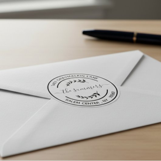 Rond Matig Adres van de Terugkeer Handgeschreven M Ronde Sticker