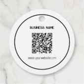 Rond minimaal wit met logo hang label label (Achterkant)