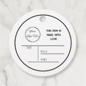 Rond minimaal wit met logo hang label label (Voorkant)