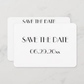 Rond Minimal Deco White Wedding Bewaar de datums Kaart (Voorkant / Achterkant)