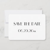 Rond Minimal Deco White Wedding Bewaar de datums Kaart (Voorkant)