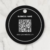 Rond minimal zwart met logo hang label label (Achterkant)