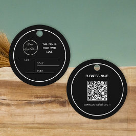 Rond minimal zwart met logo hang label label