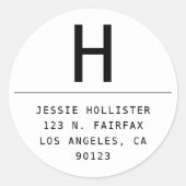 Rond minimalistisch retouradreslabel ronde sticker (Voorkant)