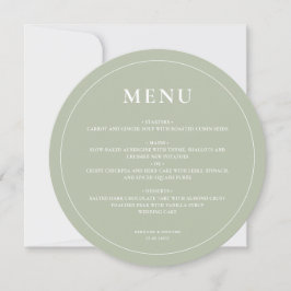Rond Modern Eenvoudig Sage Groen Wedding Menu