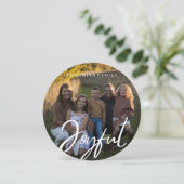 Rond Modern Joyful Holiday Card Feestdagenkaart (Staand voorkant)