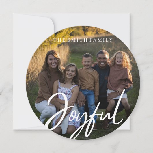 Rond Modern Joyful Holiday Card Feestdagenkaart (Voorkant)