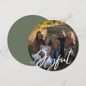 Rond Modern Joyful Holiday Card Feestdagenkaart (Voorkant / Achterkant)