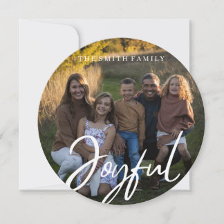 Rond Modern Joyful Holiday Card Feestdagenkaart