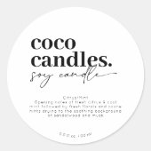 Rond modern kaarsenetiket ronde sticker (Voorkant)