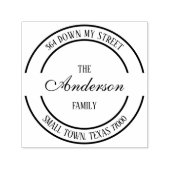 Rond modern Logo familienaam Return-adres Zelfinktende Stempel (Design)