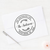 Rond modern retour adres handgeschreven elegant ronde sticker (Envelop)