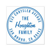 Rond Modern Script Familienaam Retouradres Zelfinktende Stempel (Design)