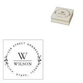 Rond Monogram Familienaam Retouradres Rubberstempel (Gestempeld)