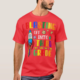 Rond naar school gaan in de derde klas t-shirt