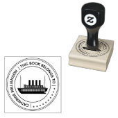 Rond  Nautisch schip Dit boek behoort tot Rubberstempel (Gestempeld)