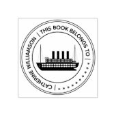 Rond  Nautisch schip Dit boek behoort tot Rubberstempel (Afrduk)