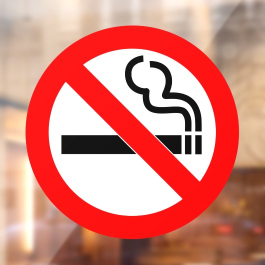 Rond niet roken thuis of op het werk raamsticker (Vel 2)