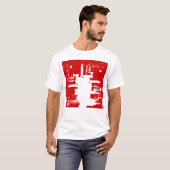 Rond Ondersteboven Stadscentrum Abstractie T-shirt (Voorkant volledig)