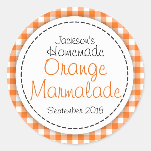 Rond Oranje etiket van marmalade jam (Voorkant)