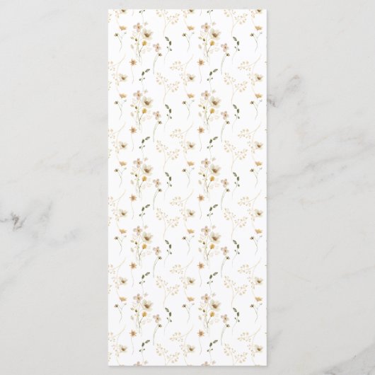 Rond overvloedig gedroogd wild Pampas Wedding Menu (Achterkant)