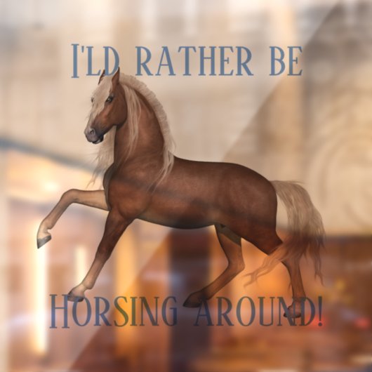 Rond paardrijden (Lichte achtergrond) Raamsticker (Vel 2)