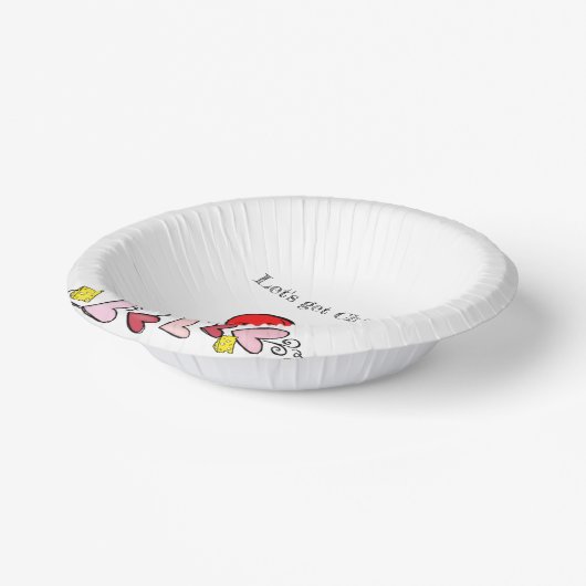 Rond papier Bord Cheesy Red Hearts (Gebogen)