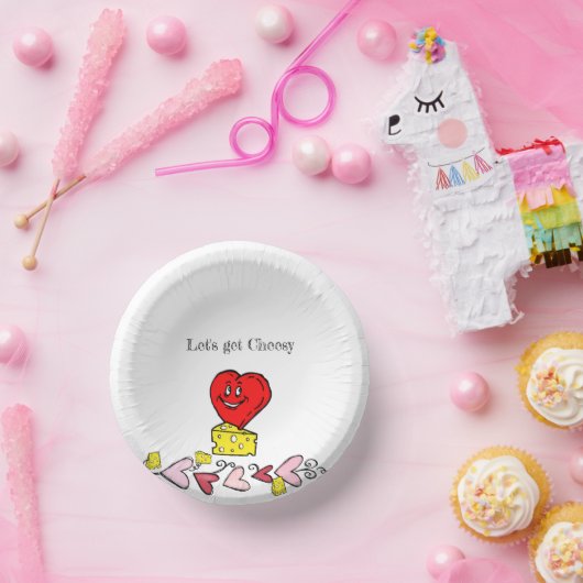 Rond papier Bord Cheesy Red Hearts (Feest)