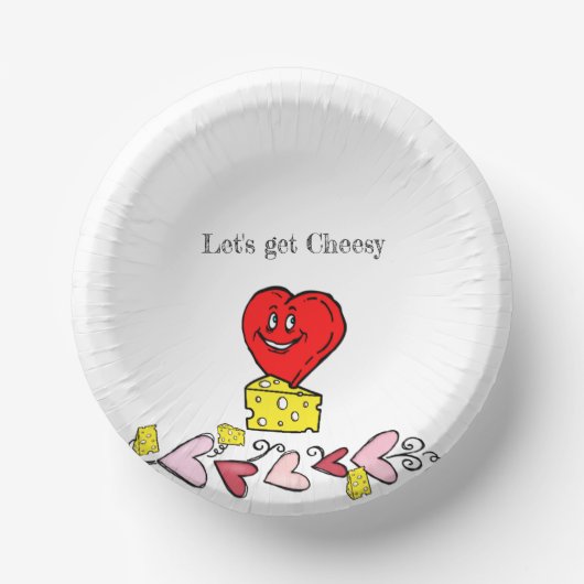 Rond papier Bord Cheesy Red Hearts (Voorkant)