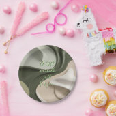 Rond papier bord in stijlvolle graphics (Feest)