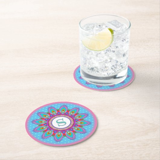 Rond papier onderzetter psychedelische aangepaste  (Insitu)