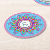 Rond papier onderzetter psychedelische aangepaste  (Gebogen)