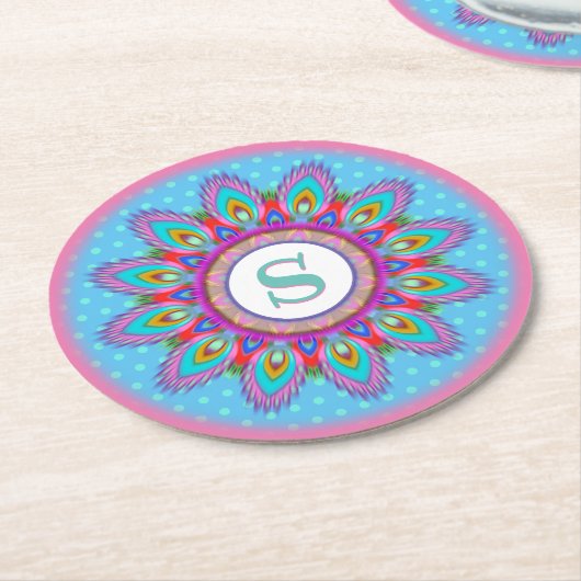 Rond papier onderzetter psychedelische aangepaste  (Gebogen)