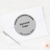 Rond Patroon Teksten en merk op grijze Sticker (Envelop)