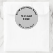 Rond Patroon Teksten en merk op grijze Sticker (Tas)