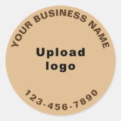 Rond Patroontelefoonnummer Teksten over lichtbruin Ronde Sticker (Voorkant)