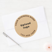 Rond Patroontelefoonnummer Teksten over lichtbruin Ronde Sticker (Envelop)