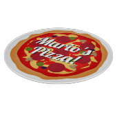 Rond pepperoni pizza Italiaans keukenglas Snijplank (Hoek)