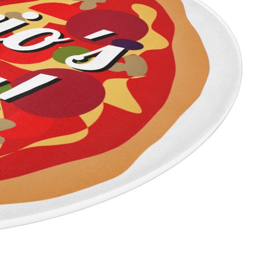 Rond pepperoni pizza Italiaans keukenglas Snijplank (Hoek)